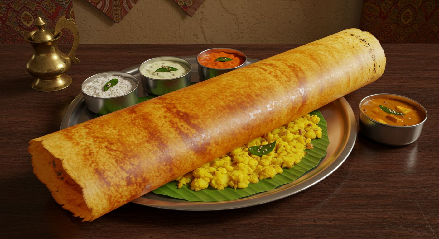 Receita Indiana de Masala Dosa