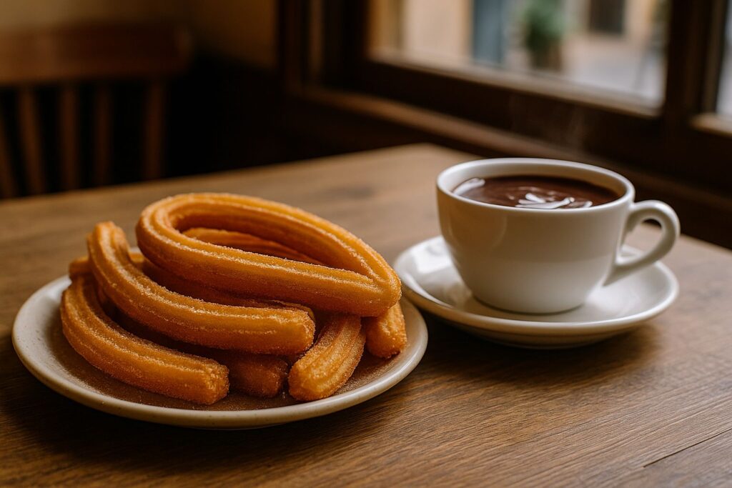 Receita espanhola de Churros con Chocolate